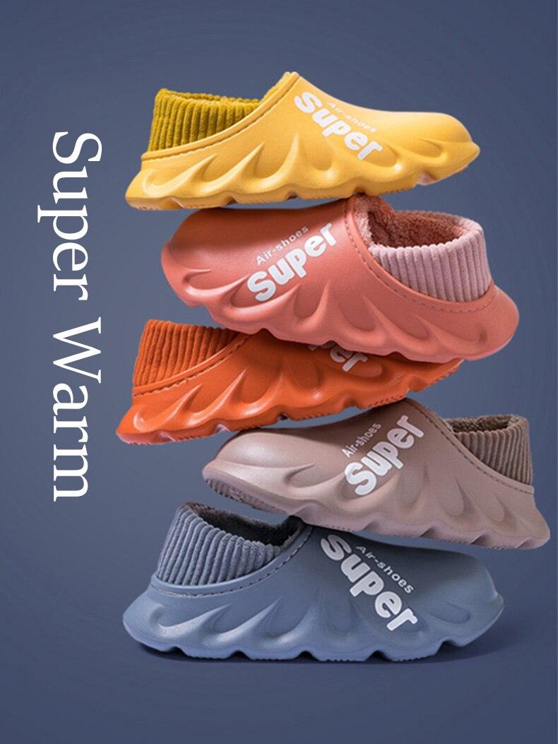 Waterproof Memory Foam Indoor Outdoor Slippers with Fleece Lining