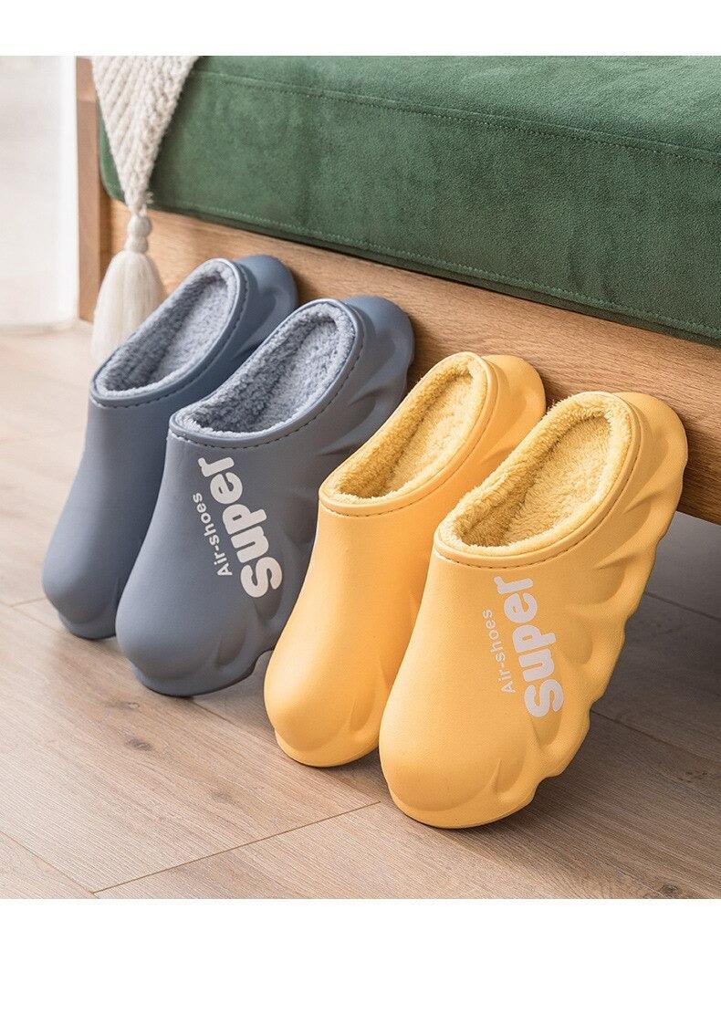 Waterproof Memory Foam Indoor Outdoor Slippers with Fleece Lining