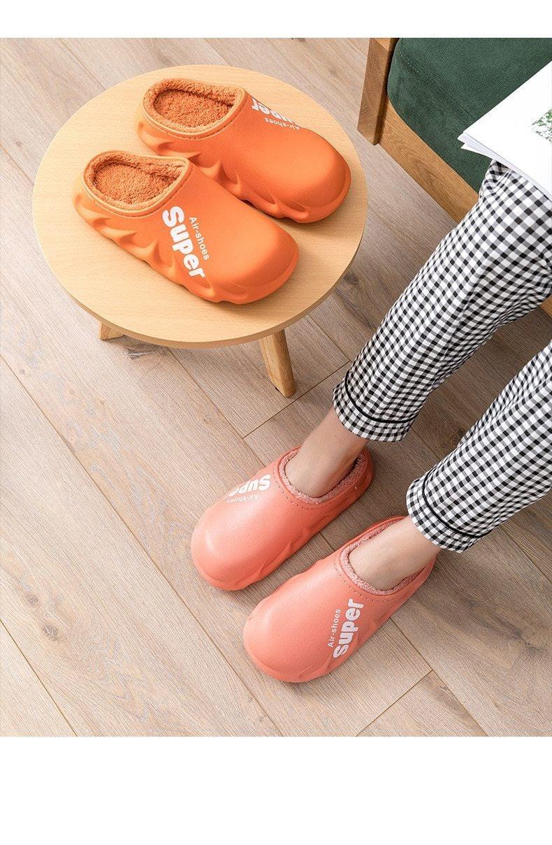 Waterproof Memory Foam Indoor Outdoor Slippers with Fleece Lining
