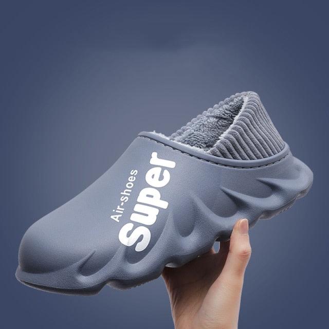 Waterproof Memory Foam Indoor Outdoor Slippers with Fleece Lining