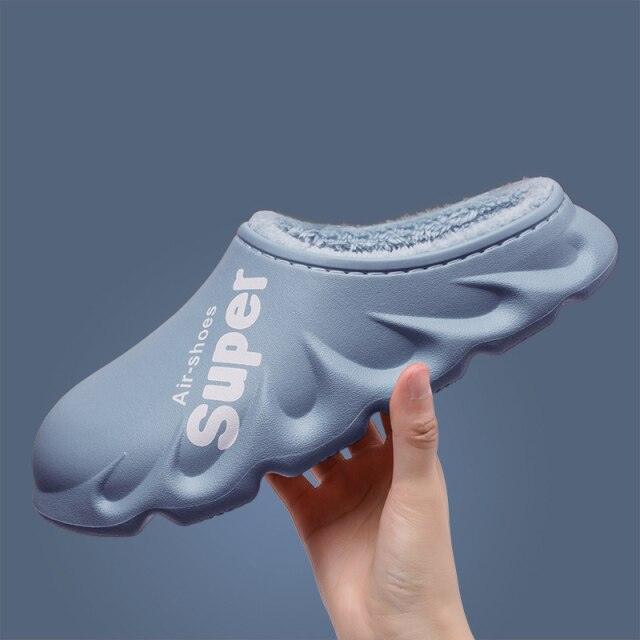Waterproof Memory Foam Indoor Outdoor Slippers with Fleece Lining