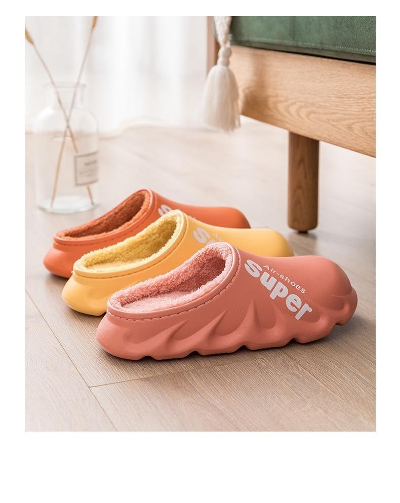 Waterproof Memory Foam Indoor Outdoor Slippers with Fleece Lining