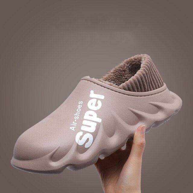 Waterproof Memory Foam Indoor Outdoor Slippers with Fleece Lining