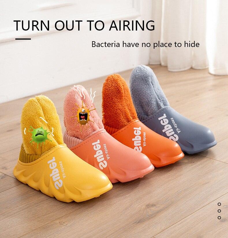 Waterproof Memory Foam Indoor Outdoor Slippers with Fleece Lining