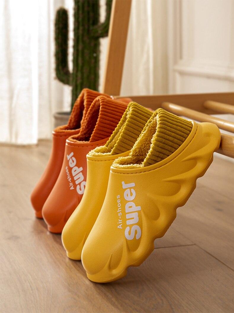 Waterproof Memory Foam Indoor Outdoor Slippers with Fleece Lining