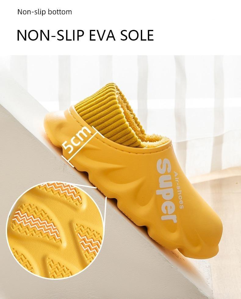 Waterproof Memory Foam Indoor Outdoor Slippers with Fleece Lining