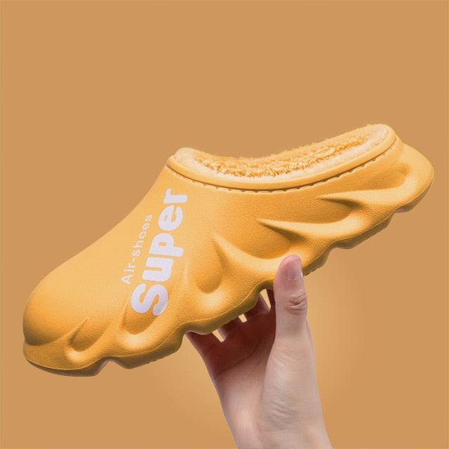 Waterproof Memory Foam Indoor Outdoor Slippers with Fleece Lining