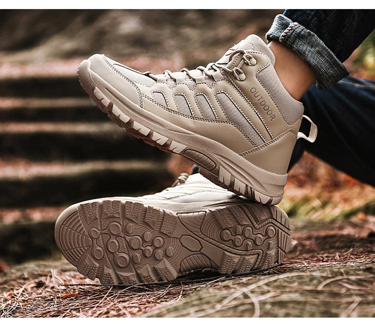 Men's Outdoor Hiking Ankle Boots – Water-Resistant Work Shoes