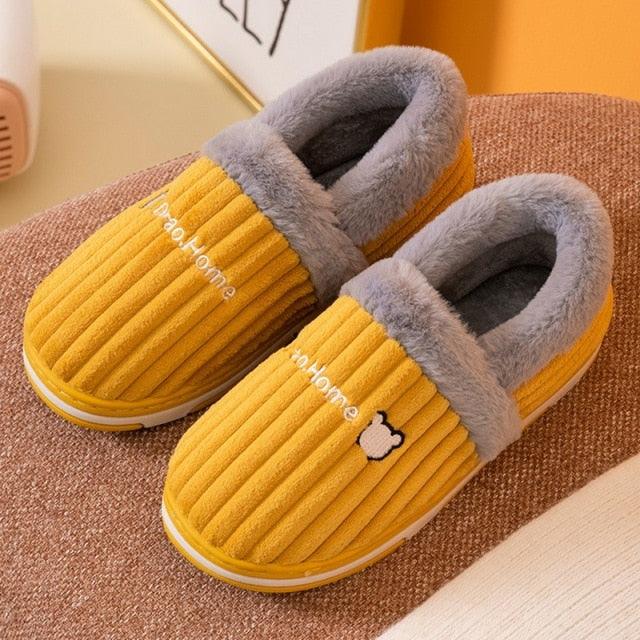 Plush Lucky Cat Winter Slippers, Non-Slip Indoor Warm House Shoes
