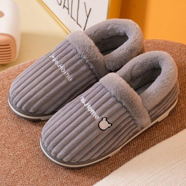 Plush Lucky Cat Winter Slippers, Non-Slip Indoor Warm House Shoes
