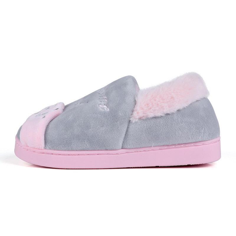 Plush Lucky Cat Winter Slippers, Non-Slip Indoor Warm House Shoes