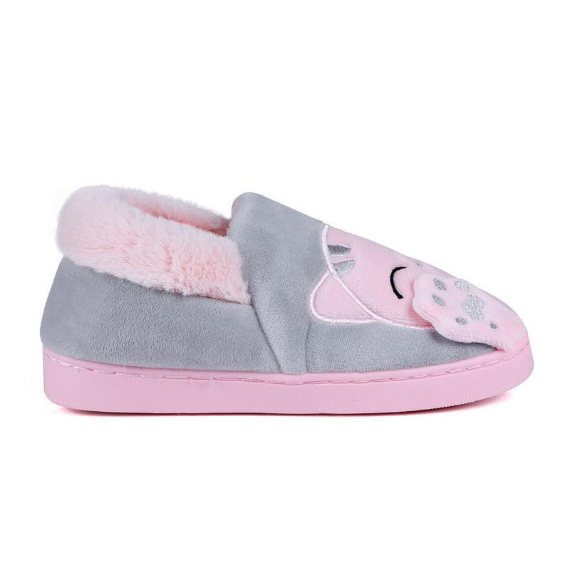 Plush Lucky Cat Winter Slippers, Non-Slip Indoor Warm House Shoes