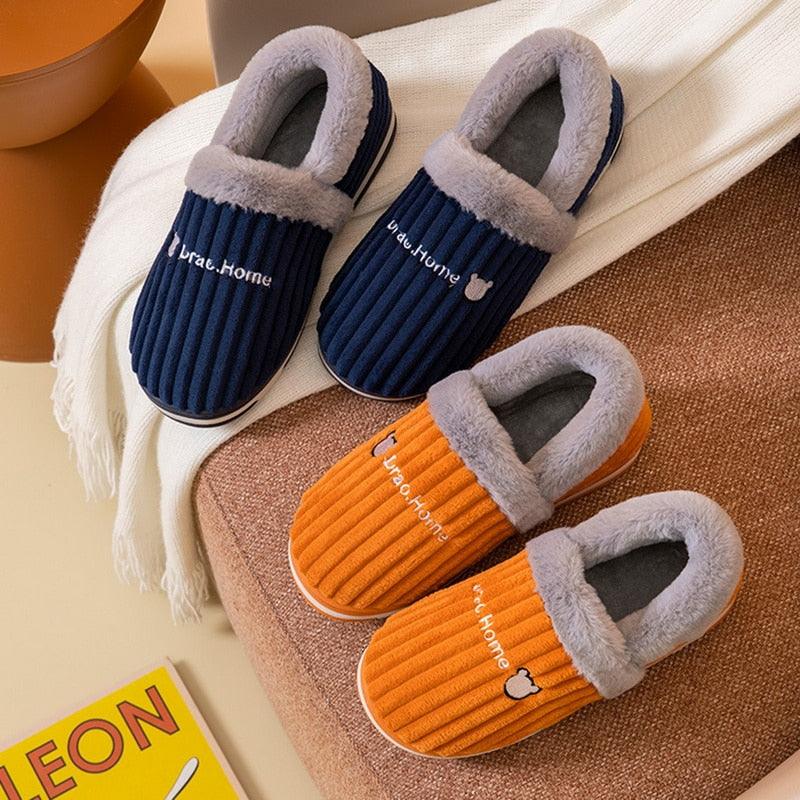 Plush Lucky Cat Winter Slippers, Non-Slip Indoor Warm House Shoes