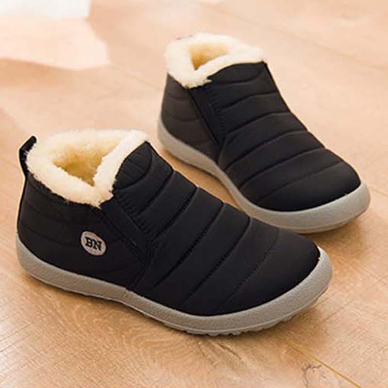 Men's Waterproof Winter Walking Sneakers Slip-On Outdoor Warm Shoes