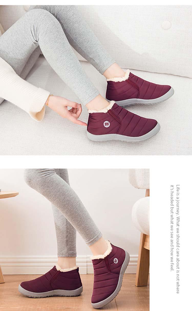 Men's Waterproof Winter Walking Sneakers Slip-On Outdoor Warm Shoes
