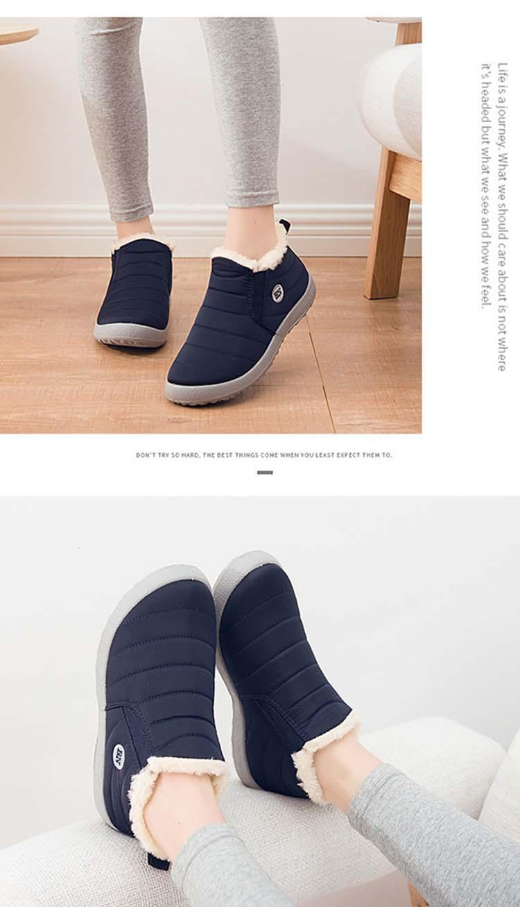 Men's Waterproof Winter Walking Sneakers Slip-On Outdoor Warm Shoes
