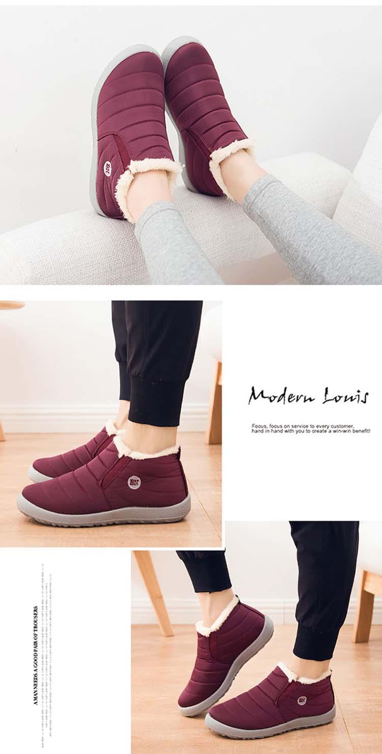 Men's Waterproof Winter Walking Sneakers Slip-On Outdoor Warm Shoes