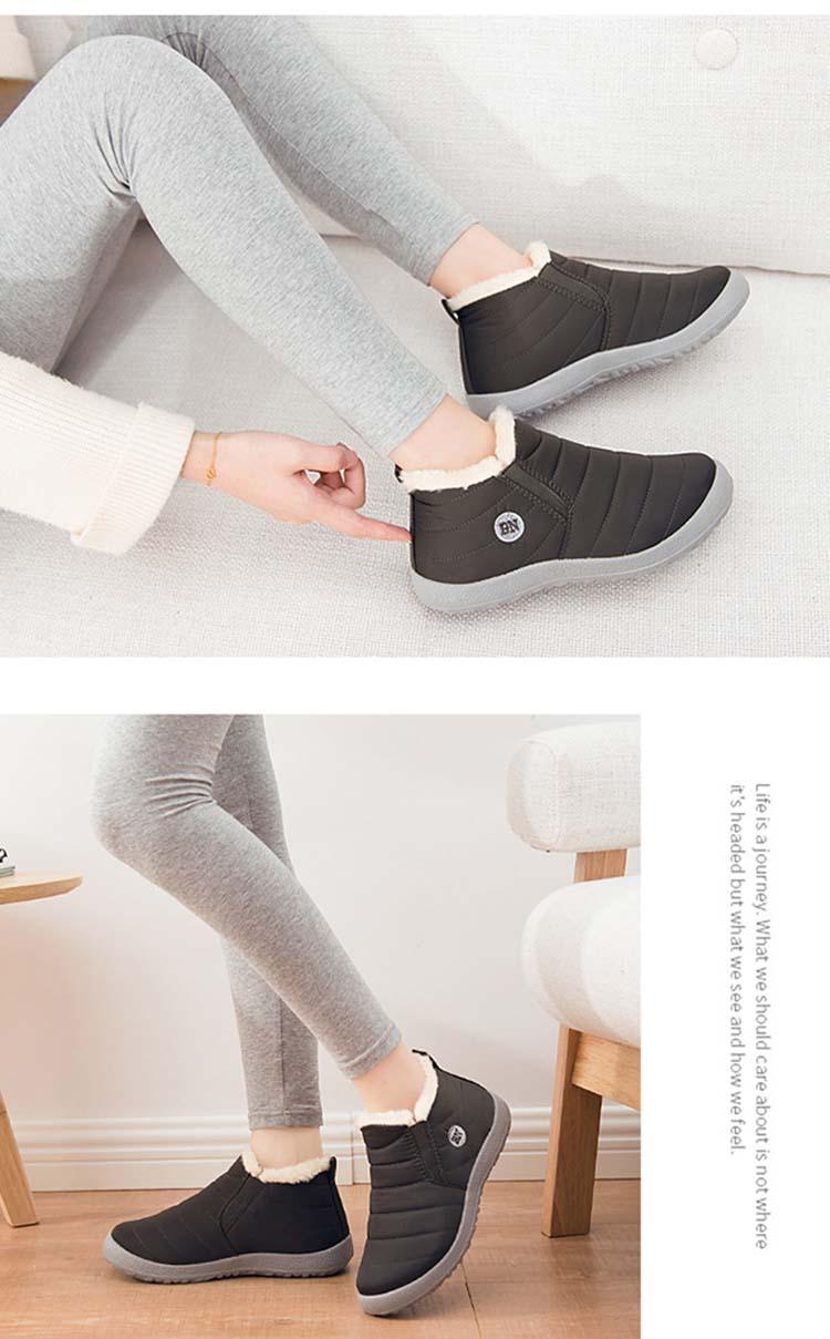 Men's Waterproof Winter Walking Sneakers Slip-On Outdoor Warm Shoes