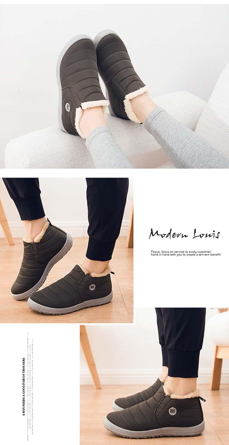 Men's Waterproof Winter Walking Sneakers Slip-On Outdoor Warm Shoes