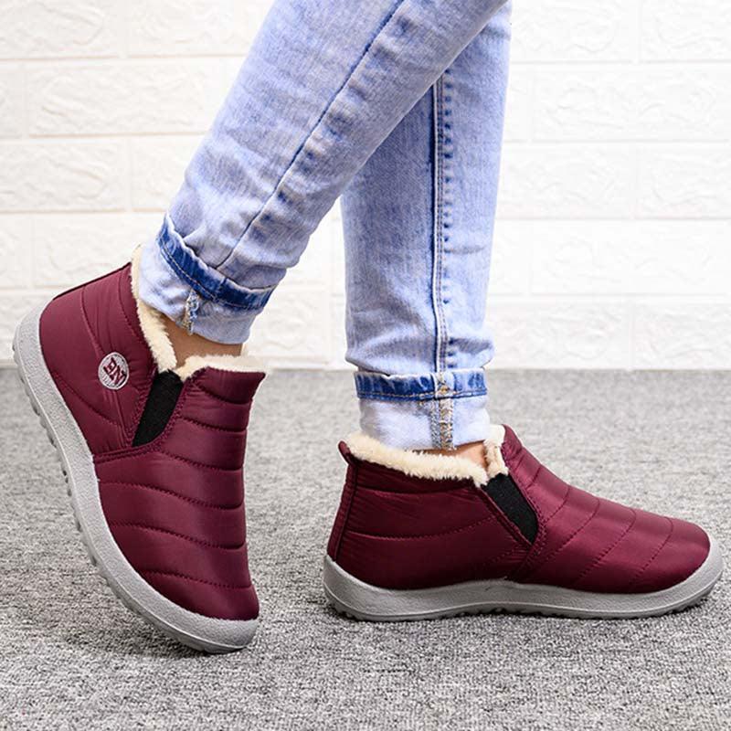 Men's Waterproof Winter Walking Sneakers Slip-On Outdoor Warm Shoes