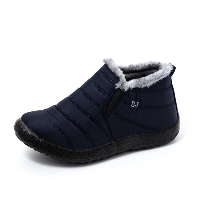 Women’s Waterproof Winter Snow Boots, Fur Lined Slip-On Ankle Booties