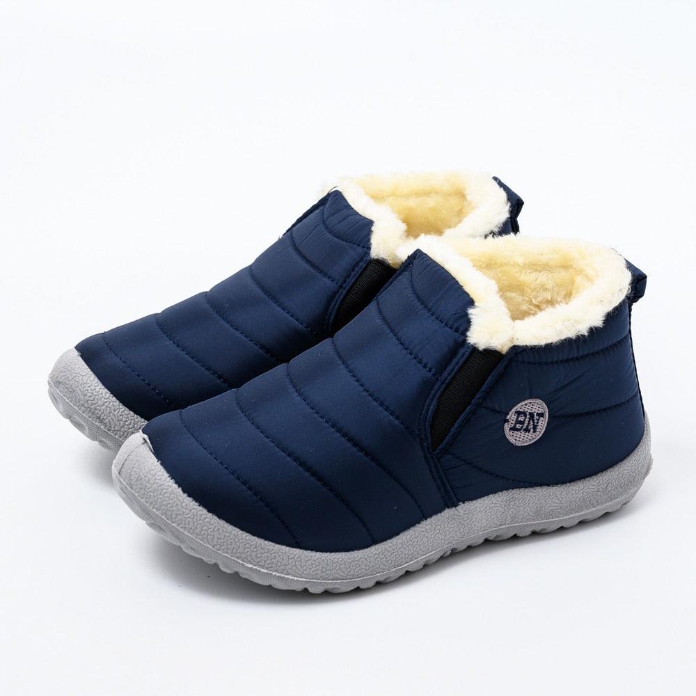 Women’s Waterproof Winter Snow Boots, Fur Lined Slip-On Ankle Booties