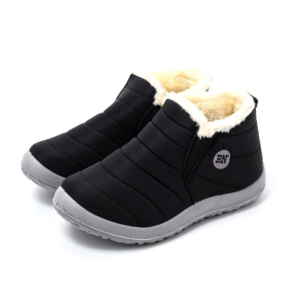Women’s Waterproof Winter Snow Boots, Fur Lined Slip-On Ankle Booties