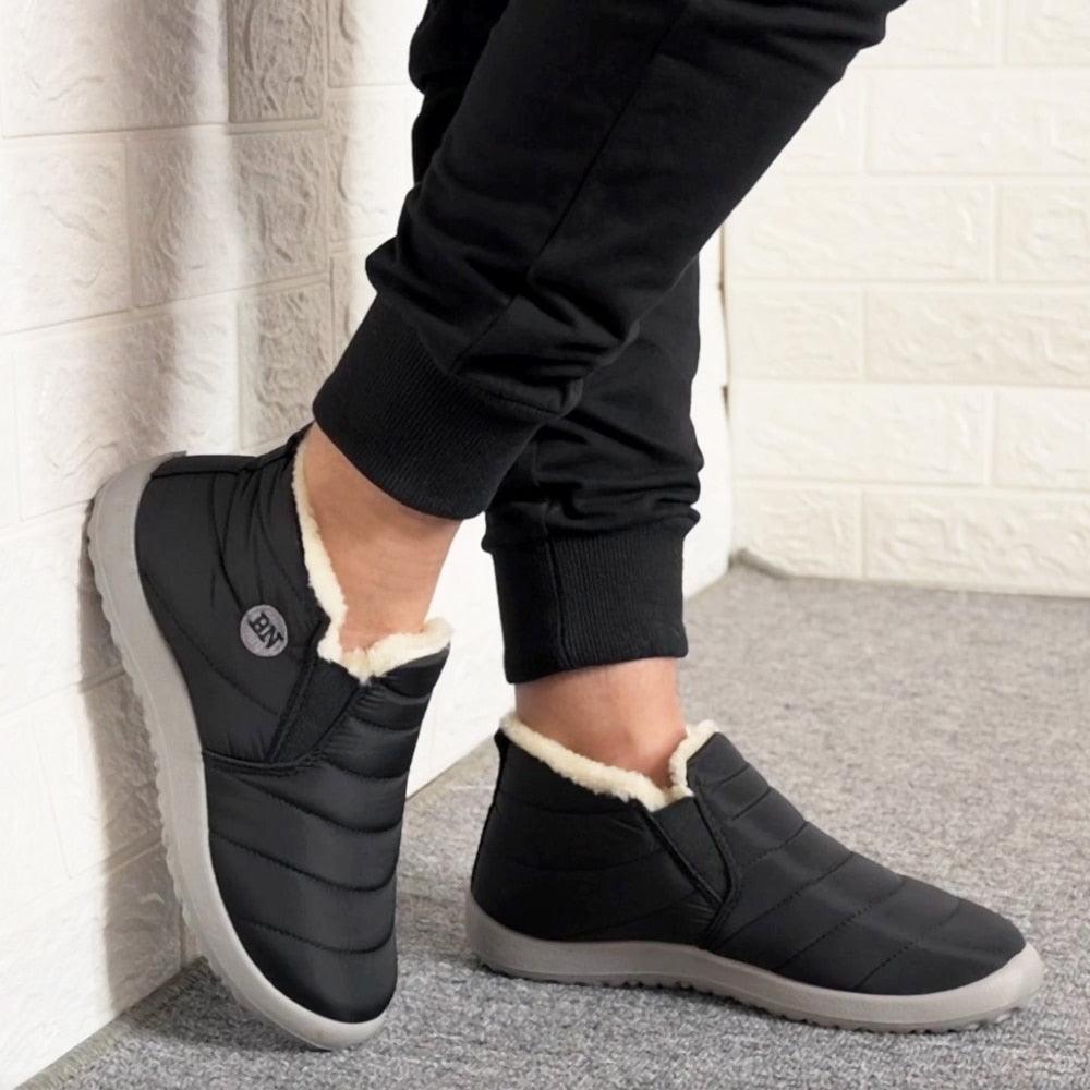 Women’s Waterproof Winter Snow Boots, Fur Lined Slip-On Ankle Booties