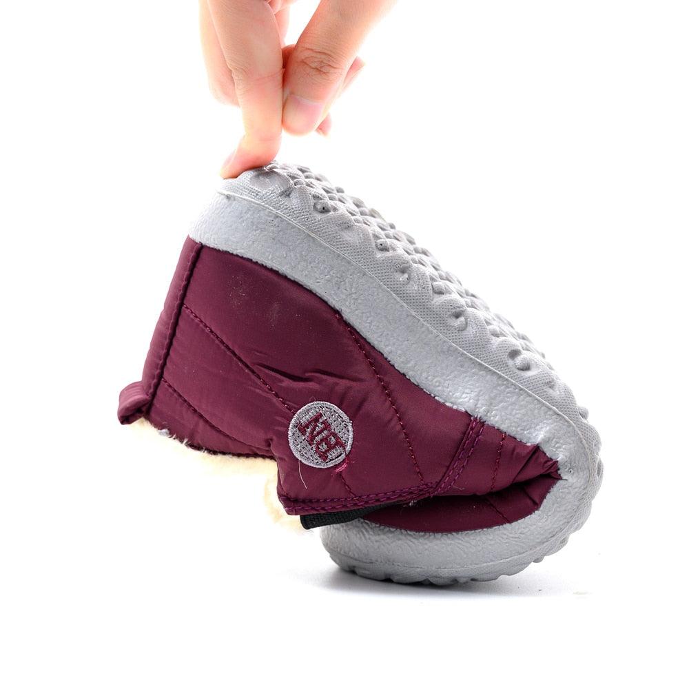 Women’s Waterproof Winter Snow Boots, Fur Lined Slip-On Ankle Booties