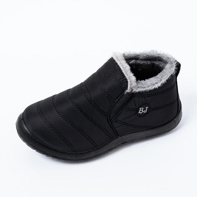 Women’s Waterproof Winter Snow Boots, Fur Lined Slip-On Ankle Booties