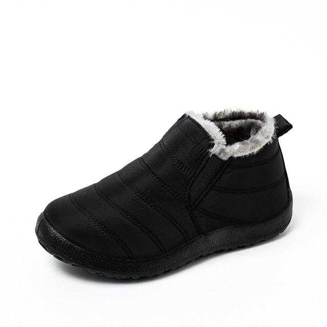 Women’s Waterproof Winter Snow Boots, Fur Lined Slip-On Ankle Booties