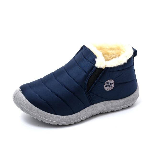Women’s Waterproof Winter Snow Boots, Fur Lined Slip-On Ankle Booties