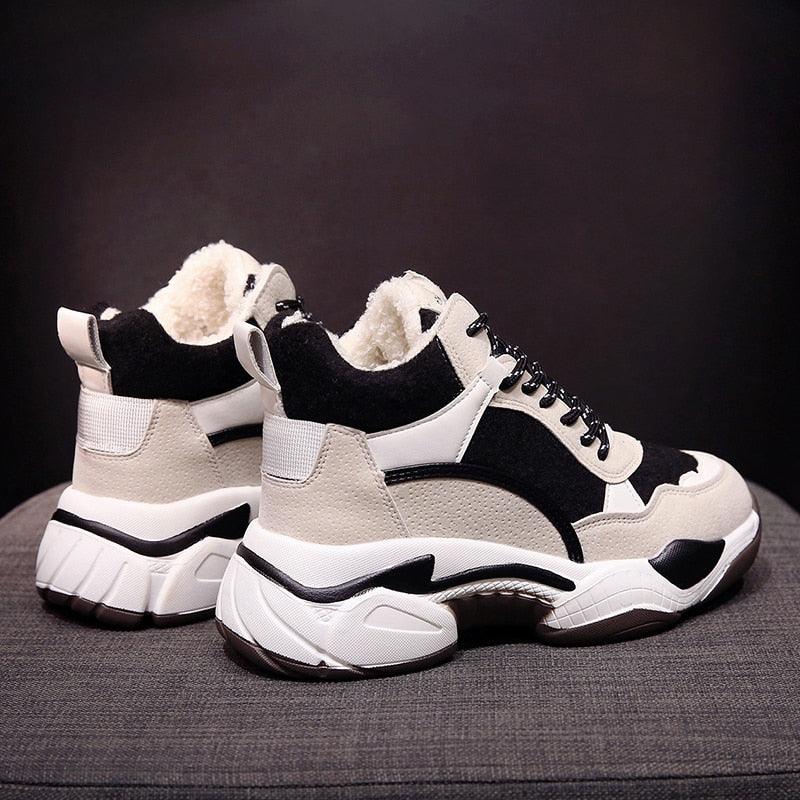 Women’s Fur Lined Winter Sneakers - Warm Anti-Slip Casual Shoes