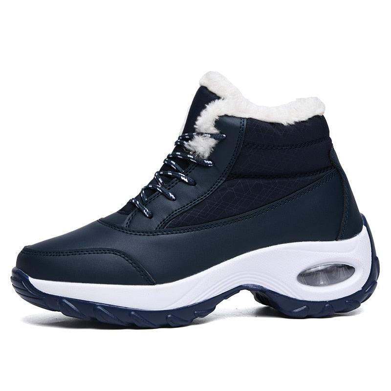Women’s Fur Lined Winter Sneakers - Warm Anti-Slip Casual Shoes