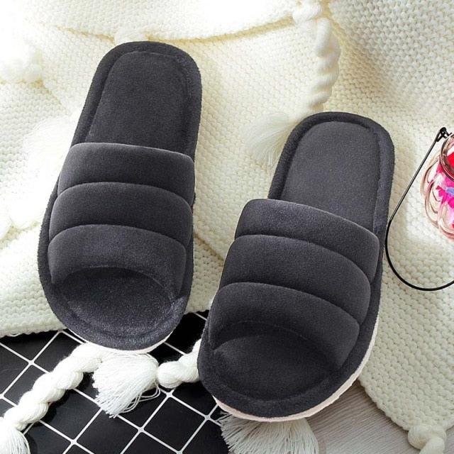Women's Plush Memory Foam House Slippers - Soft Anti-Skid Sandals
