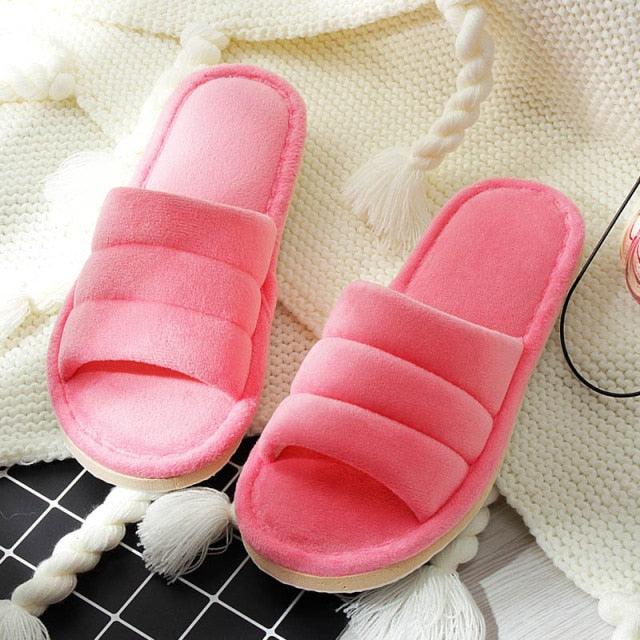 Women's Plush Memory Foam House Slippers - Soft Anti-Skid Sandals