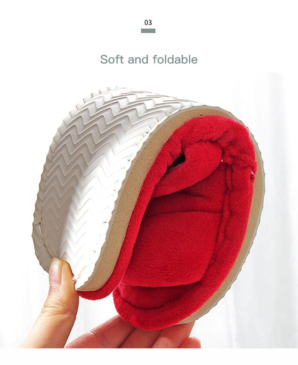 Women's Plush Memory Foam House Slippers - Soft Anti-Skid Sandals