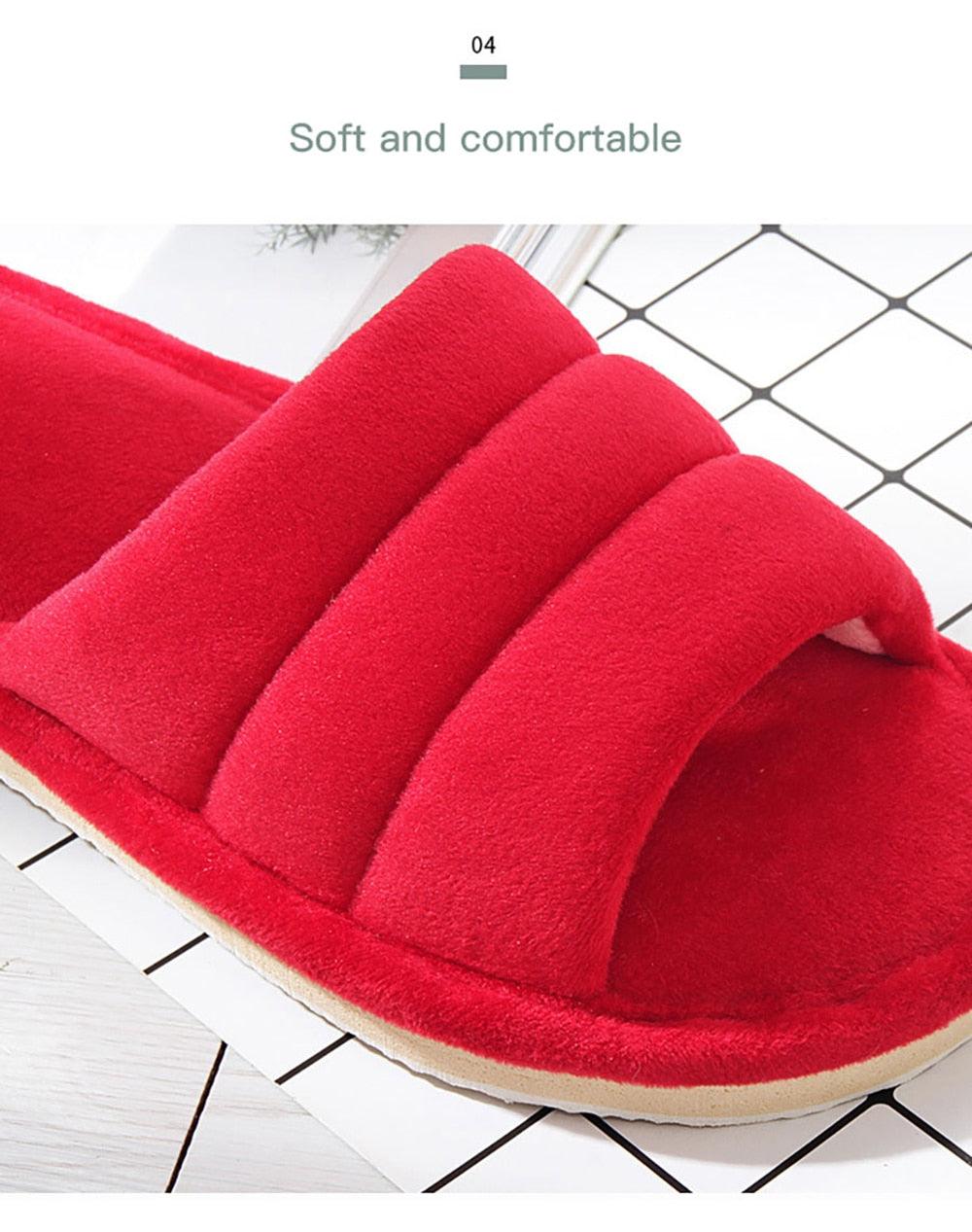 Women's Plush Memory Foam House Slippers - Soft Anti-Skid Sandals