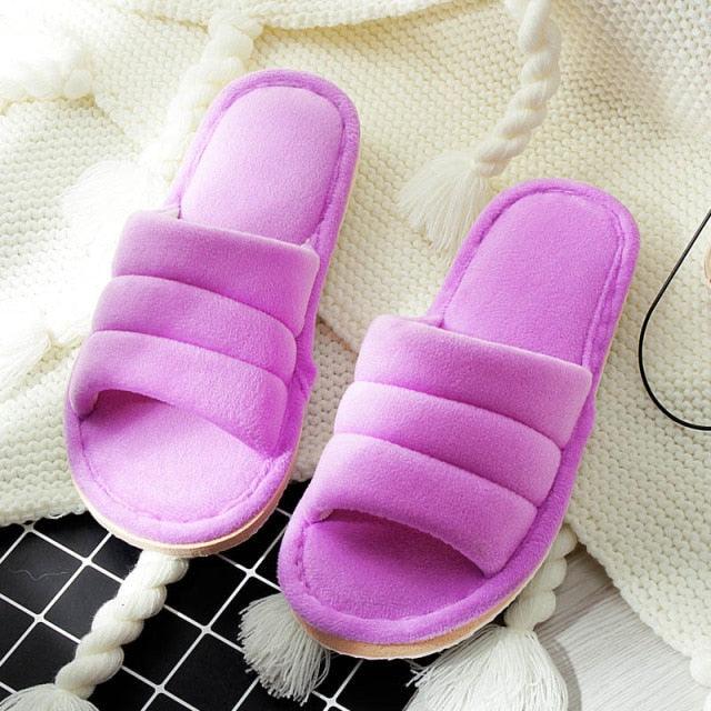 Women's Plush Memory Foam House Slippers - Soft Anti-Skid Sandals