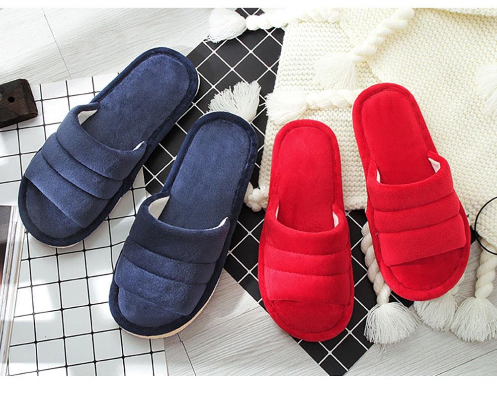 Women's Plush Memory Foam House Slippers - Soft Anti-Skid Sandals