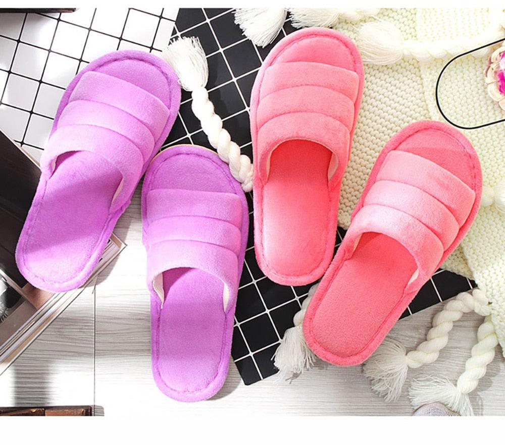 Women's Plush Memory Foam House Slippers - Soft Anti-Skid Sandals
