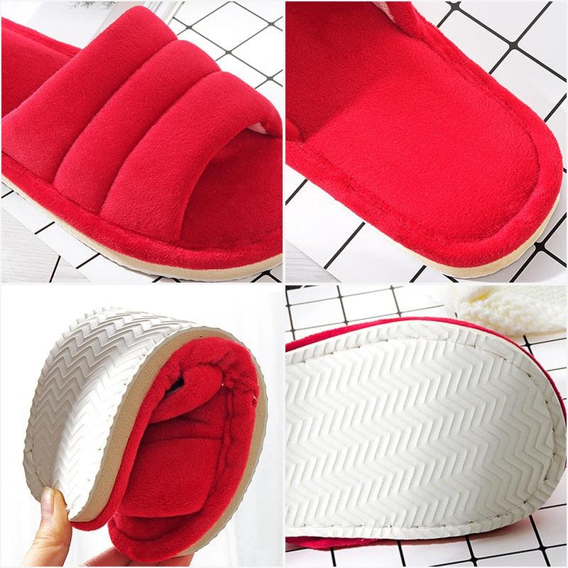 Women's Plush Memory Foam House Slippers - Soft Anti-Skid Sandals