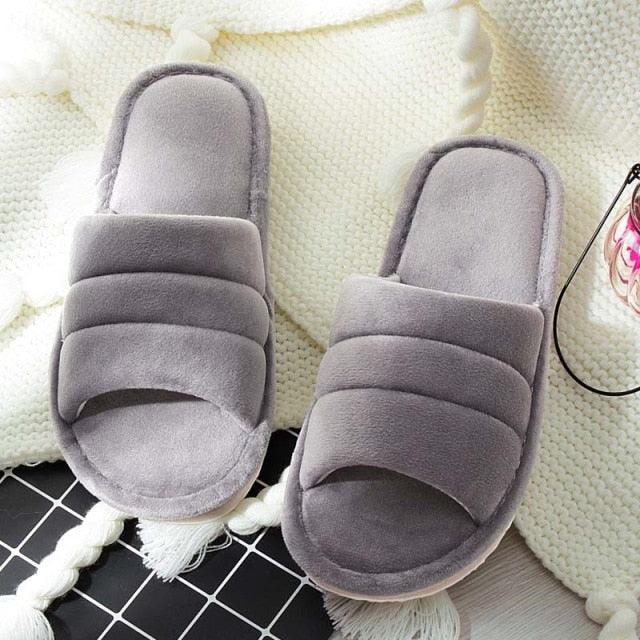 Women's Plush Memory Foam House Slippers - Soft Anti-Skid Sandals