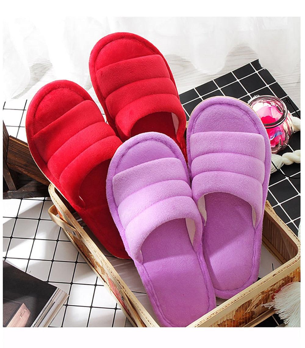 Women's Plush Memory Foam House Slippers - Soft Anti-Skid Sandals