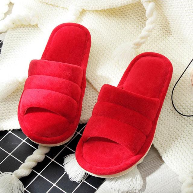Women's Plush Memory Foam House Slippers - Soft Anti-Skid Sandals