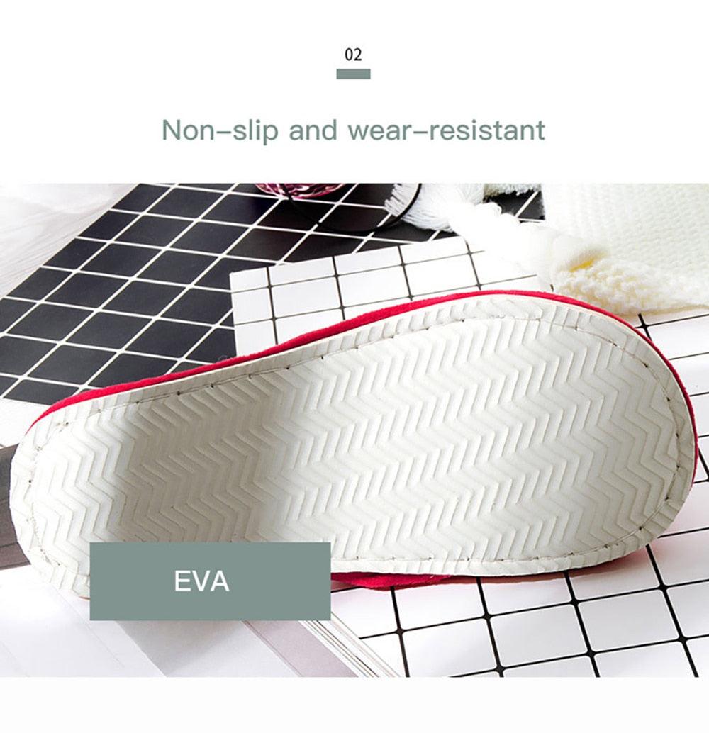 Women's Plush Memory Foam House Slippers - Soft Anti-Skid Sandals