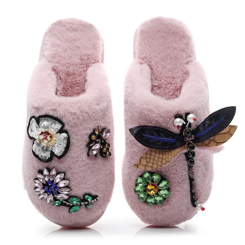Women’s Plush Memory Foam Slippers - Soft Faux Fur Lined Slides