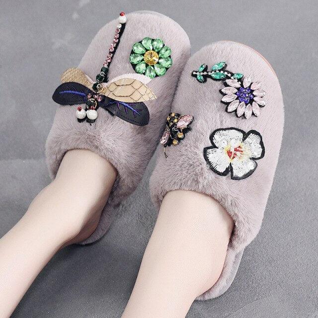 Women’s Plush Memory Foam Slippers - Soft Faux Fur Lined Slides