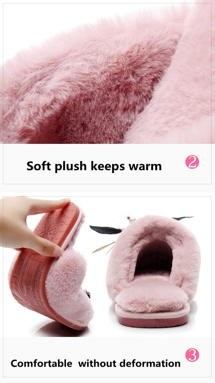 Women’s Plush Memory Foam Slippers - Soft Faux Fur Lined Slides