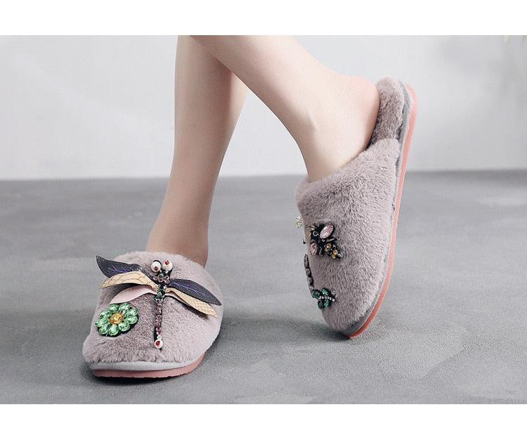 Women’s Plush Memory Foam Slippers - Soft Faux Fur Lined Slides